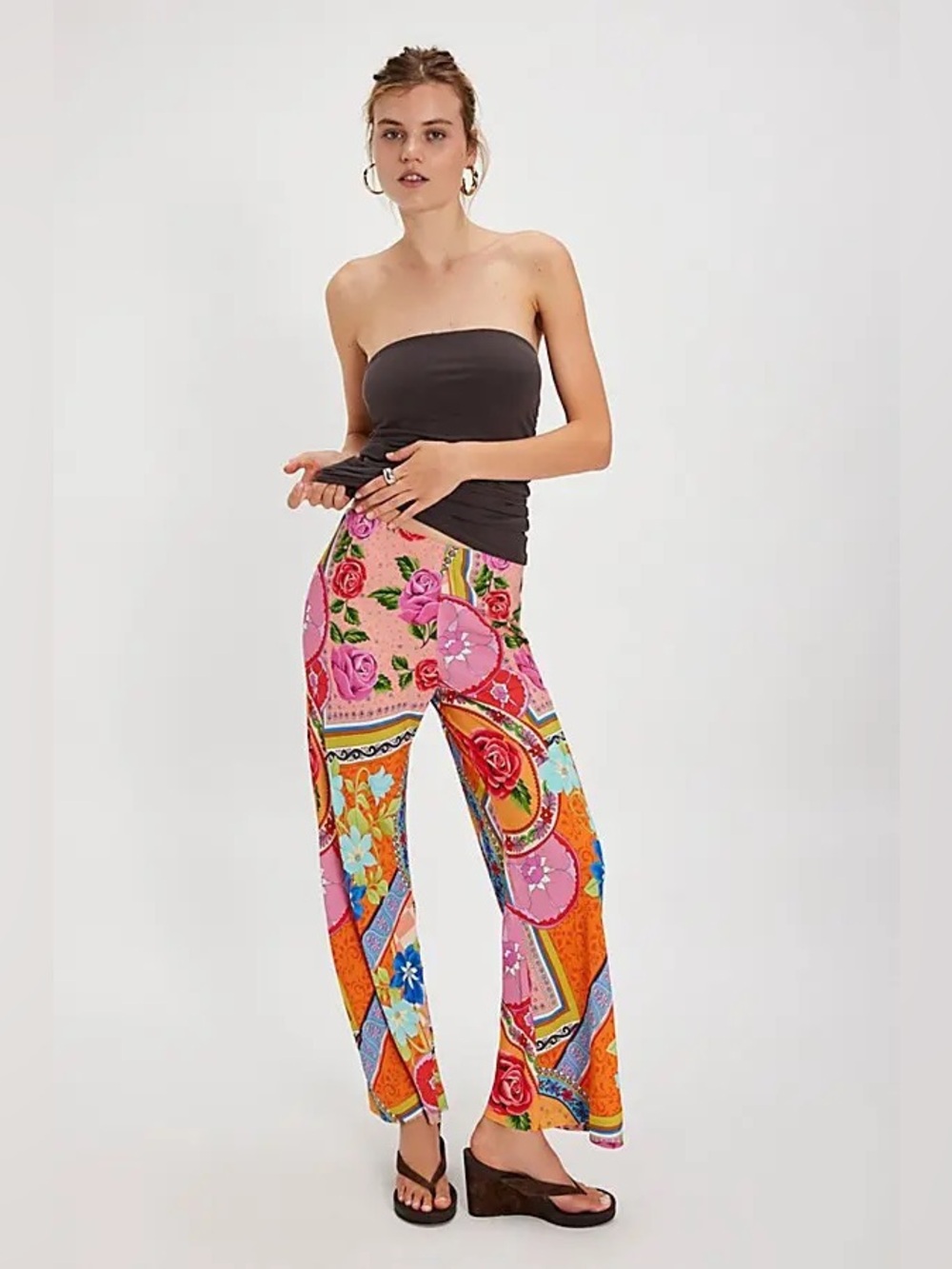 Spell Aphrodite Bias Pant Floral Pull On Small